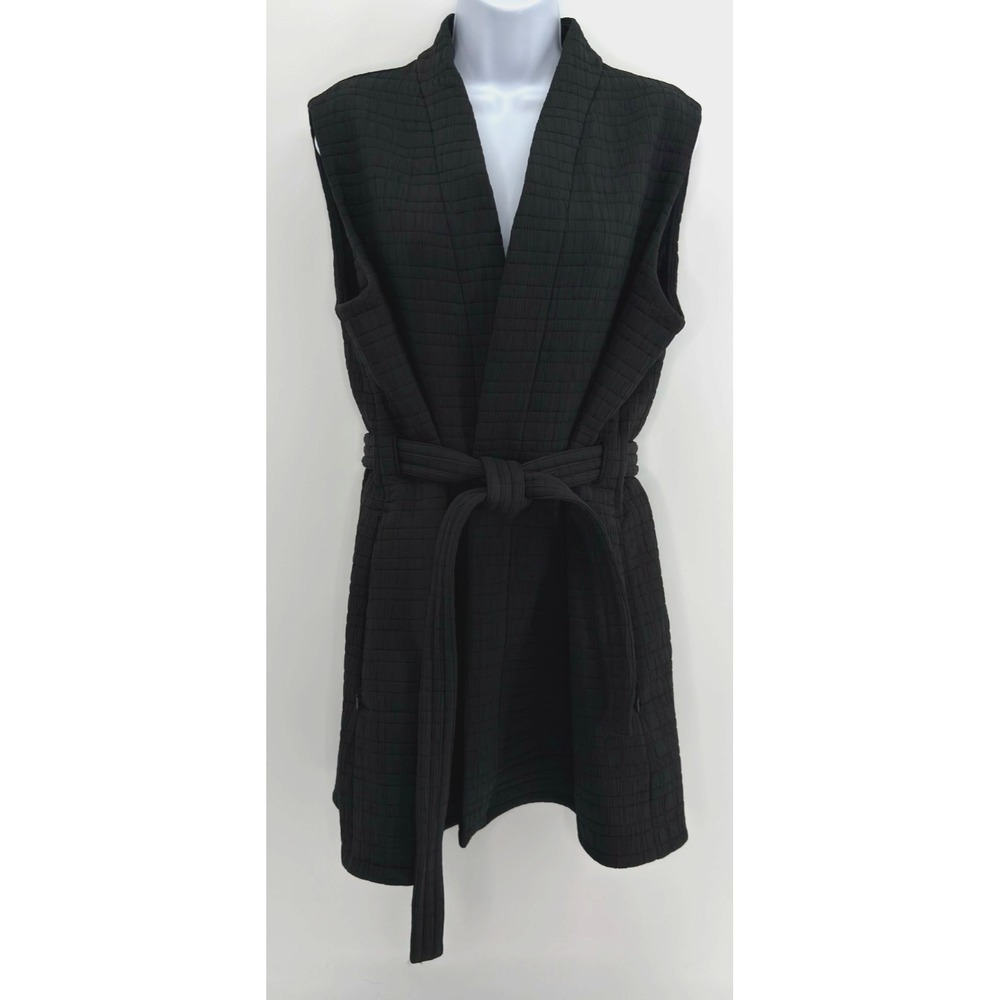 Lululemon Serene Travels Vest Womens 12 Black Belted Quilted LW4BFZS